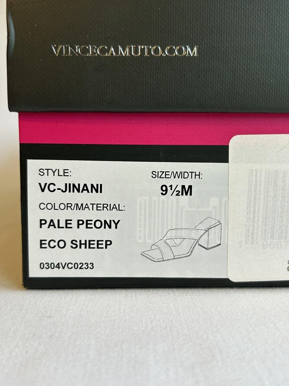 Vince Camuto Womens Shoes Size 9.5 Beige Mule Block Heel Square Toe Pale Peony
